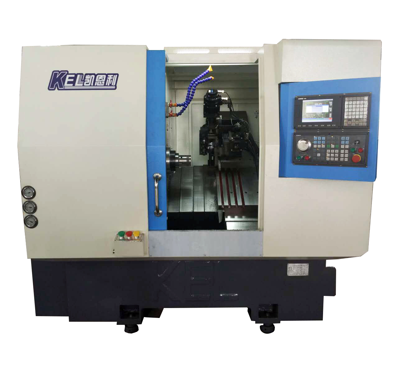 46 刀塔 帶動力頭 帶Y軸 車銑複合機（ 45度斜（xié）床身 線軌機）CK6146D-Y