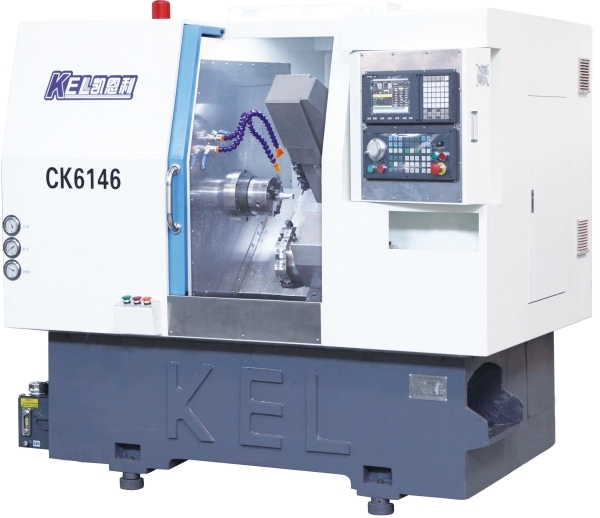 46 刀塔 帶動力（lì）頭 帶Y軸 車銑複合機（ 45度斜床身 線軌機）CK6146D-Y